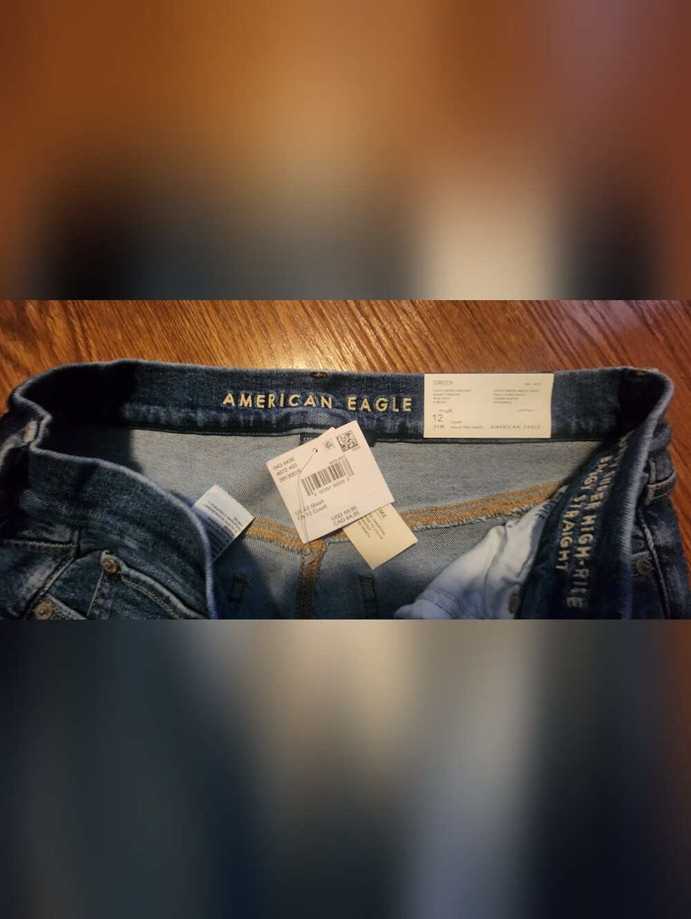 American Eagle Outfitters Wide-Leg Jeans in Dark Blue Wash - Picture 3 of 10